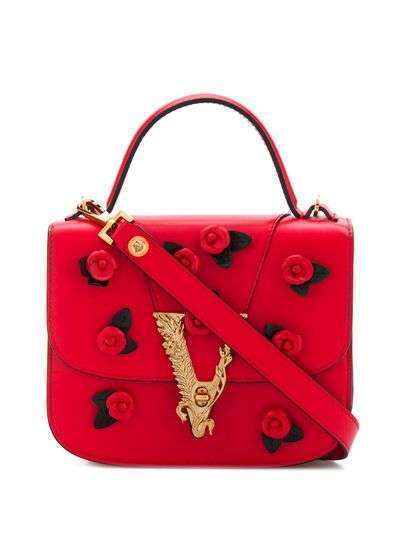 Versace сумка на плечо Virtus с цветочной аппликацией