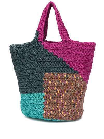 M Missoni плетеная сумка-шопер в технике пэчворк