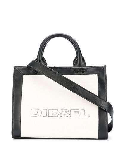 Diesel маленькая сумка-тоут в стиле колор-блок с логотипом