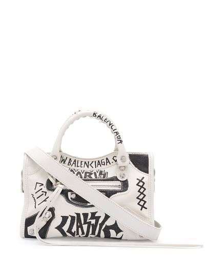 Balenciaga сумка-тоут Hourglass с принтом граффити
