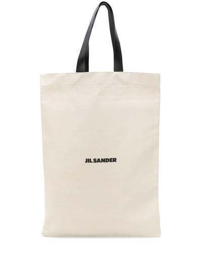 Jil Sander объемная сумка-тоут с логотипом