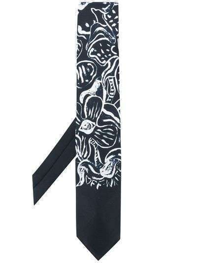 Off-White галстук с цветочным принтом