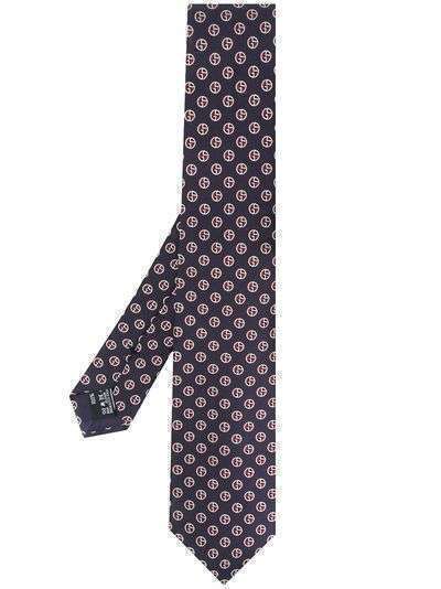 Giorgio Armani жаккардовый галстук с монограммой