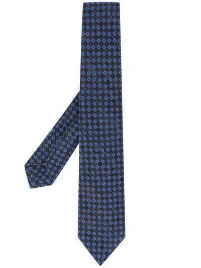 Kiton жаккардовый галстук с геометричным узором