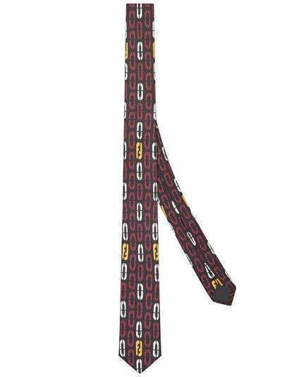 Fendi узкий галстук с узором
