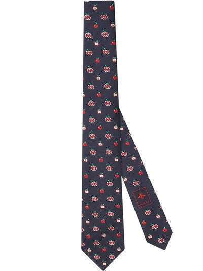Gucci жаккардовый галстук с узором GG Apple