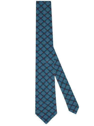 Gucci клетчатый галстук с логотипом GG