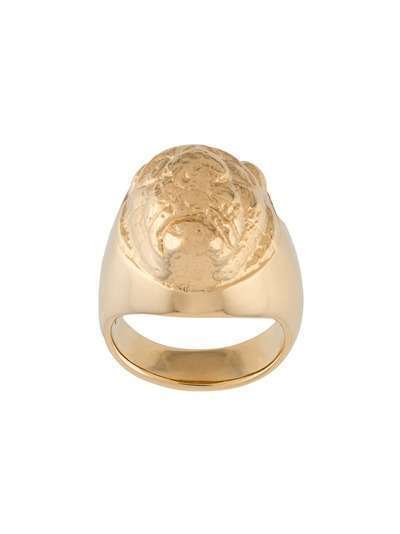 VICTORIA STRIGINI позолоченный перстень Lions Head