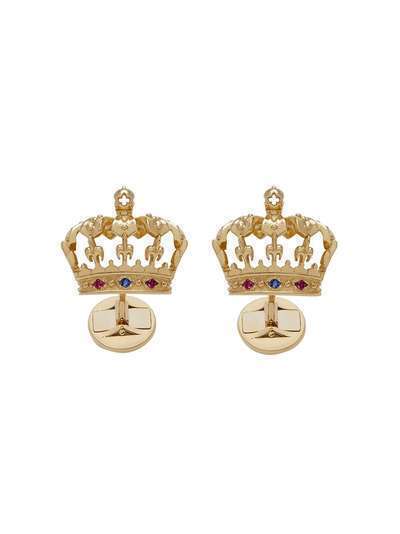 Dolce & Gabbana запонки из желтого золота в форме короны
