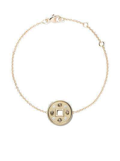 De Beers 18kt yellow gold Talisman Lucky Coin diamond bracelet