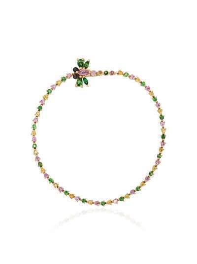 Yvonne Léon multicoloured dragonfly sapphire gold bracelet