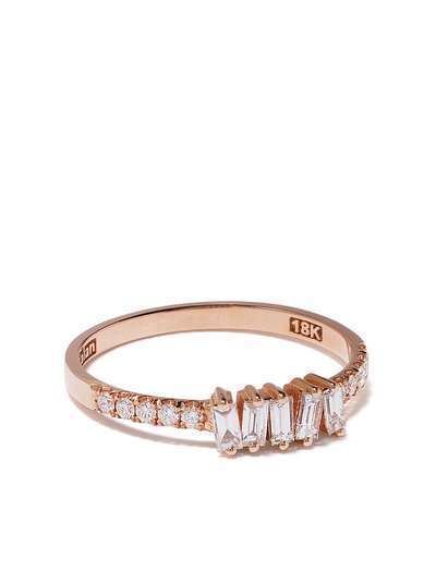 Suzanne Kalan кольцо Baguette из розового золота с бриллиантами