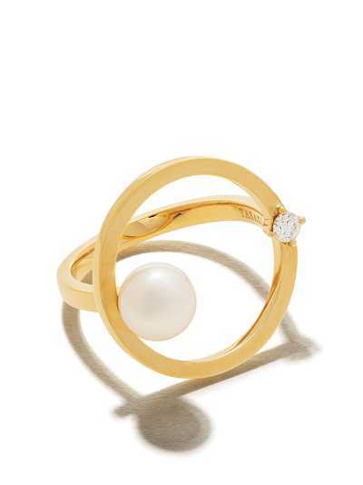 TASAKI кольцо Kinetic Akoya из желтого золота с жемчугом и бриллиантами