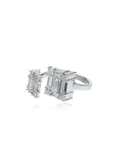 Mindi Mond двойное кольцо открытого дизайна с бриллиантами