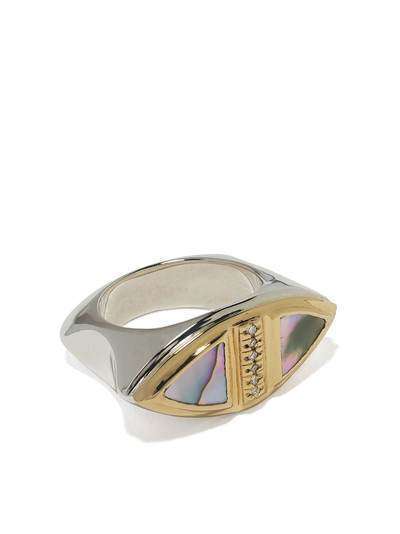 Duffy Jewellery кольцо из серебра и золота с бриллиантами и ракушкой