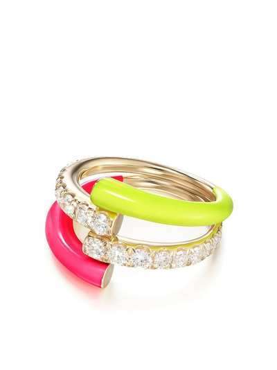 Melissa Kaye золотое кольцо Lola Double с бриллиантами
