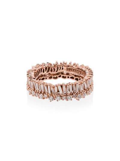 Suzanne Kalan кольцо Short Stack из розового золота с бриллиантами
