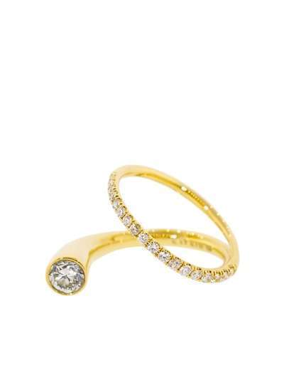 Kat Kim золотое кольцо Grande Crescendo Flare с бриллиантами