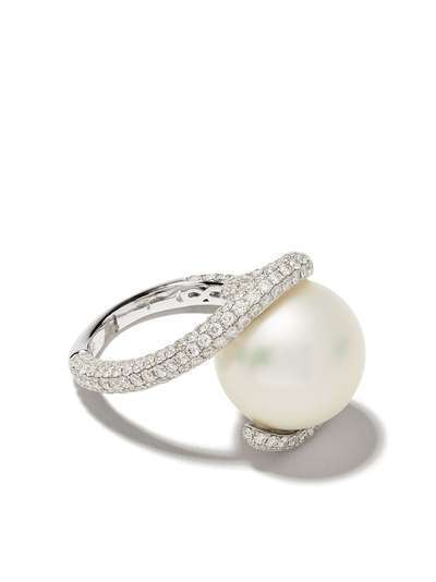 Yoko London кольцо Mayfair South Sea из белого золота с жемчугом и бриллиантами