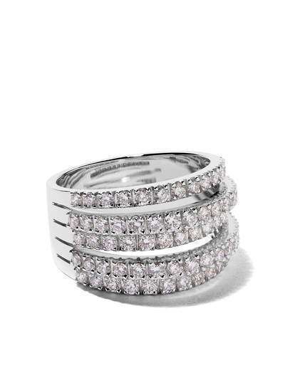 De Beers 18kt white gold Five Line diamond ring