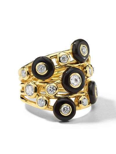IPPOLITA кольцо Stardust Cluster из желтого золота с бриллиантами
