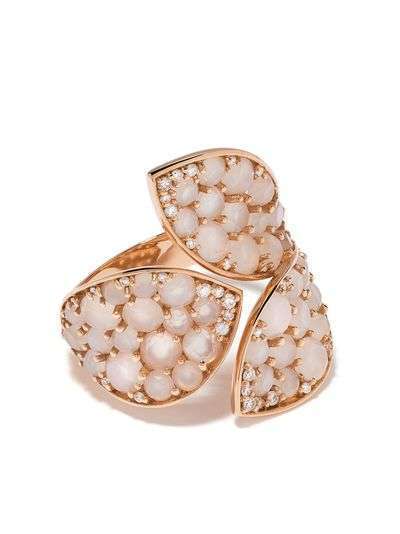 Pasquale Bruni кольцо Lakshmi из розового золота с бриллиантами и лунным камнем