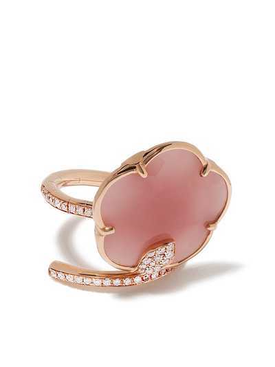 Pasquale Bruni кольцо Figlia Dei Fiori из розового золота с розовым кварцем и бриллиантами