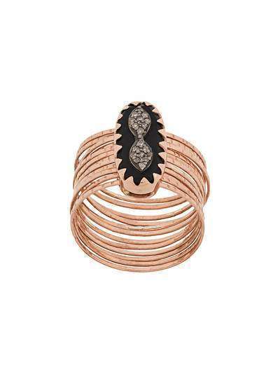 Pascale Monvoisin кольцо Bowie N°1 Black Diamond из розового золота с бриллиантами
