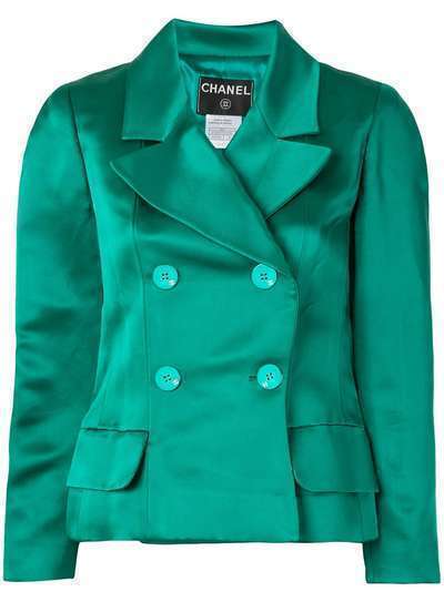 Chanel Pre-Owned двубортный пиджак 2001-го года с длинными рукавами