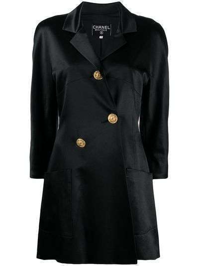 Chanel Pre-Owned двубортное пальто 1980-х годов