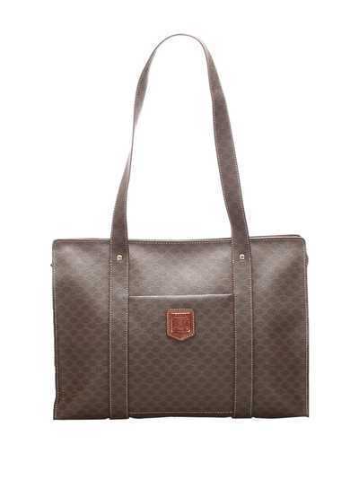 Céline Pre-Owned сумка-тоут с нашивкой-логотипом и узором Macadam