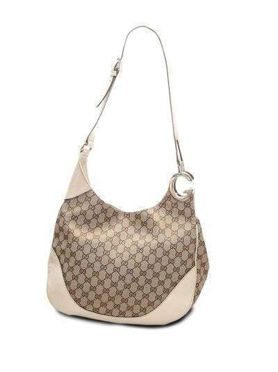 Gucci Pre-Owned парусиновая сумка на плечо Charlotte с логотипом GG