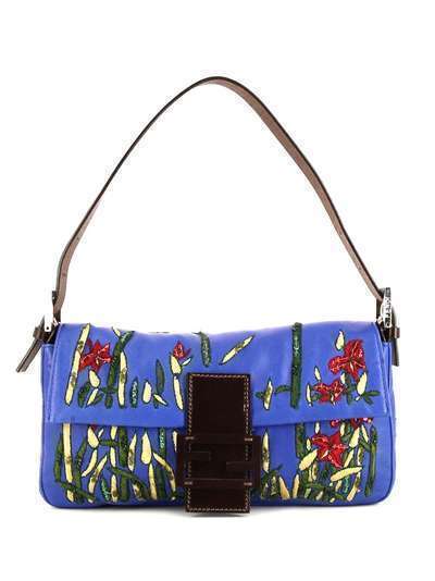 Fendi Pre-Owned сумка на плечо Baguette с цветочной вышивкой