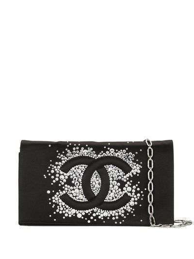 Chanel Pre-Owned сумка 2010-х годов с логотипом CC и стразами