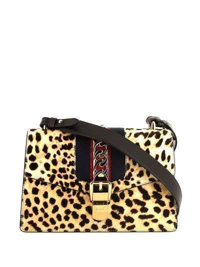 Gucci Pre-Owned сумка на плечо Sylvie с леопардовым принтом