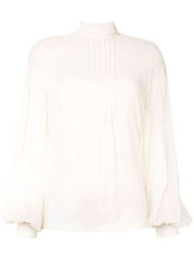 Chanel Pre-Owned прозрачная блузка со складками