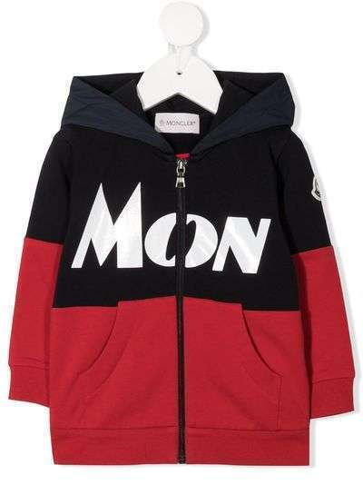 Moncler Kids куртка с капюшоном и логотипом