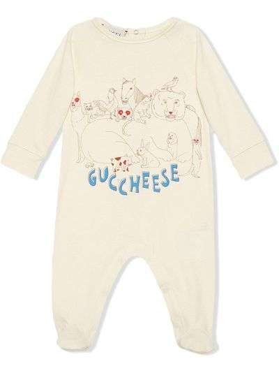 Gucci Kids боди с принтом Guccheese