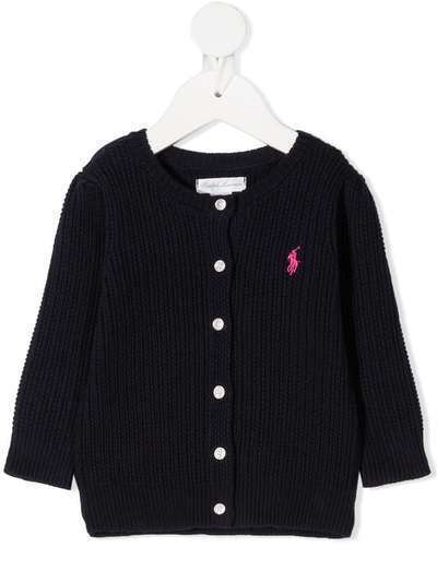 Ralph Lauren Kids кардиган крупной вязки с вышитым логотипом