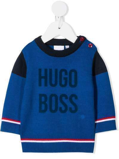 Boss Kids logo cotton knit jumper