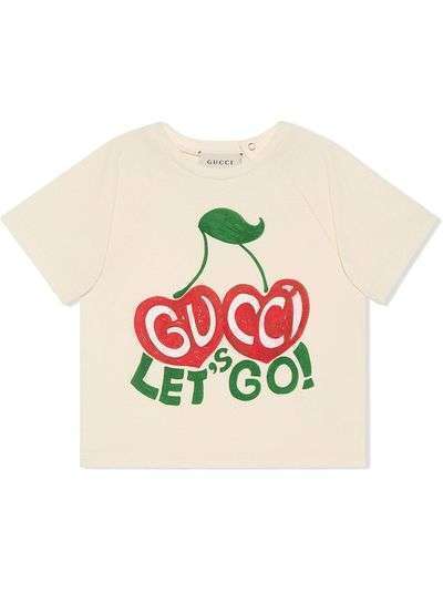 Gucci Kids футболка с принтом Let's Go