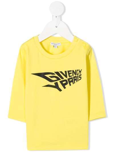 Givenchy Kids футболка с логотипом и пуговицами сбоку