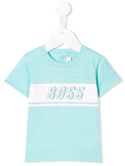 Boss Kids футболка с контрастным логотипом