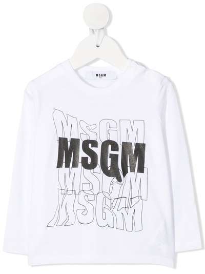 Msgm Kids топ с логотипом и заклепками