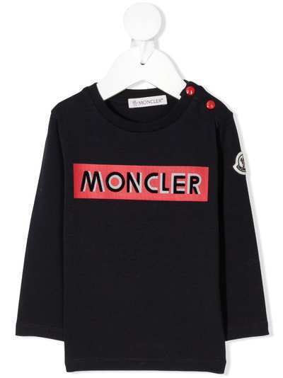 Moncler Kids топ с круглым вырезом и логотипом
