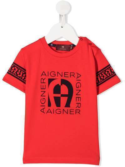 Aigner Kids футболка с контрастным логотипом