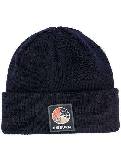 Raeburn шапка бини в рубчик с нашивкой-логотипом