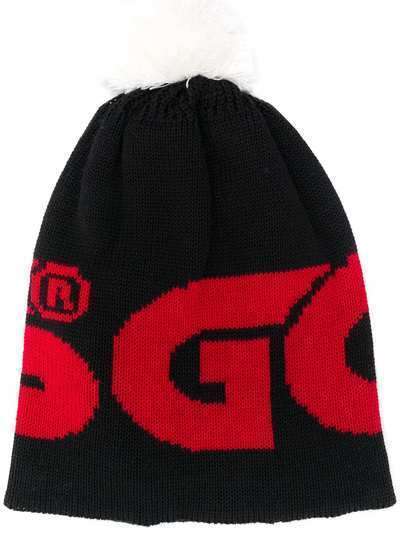 Gcds шапка с логотипом вязки интарсия и помпоном