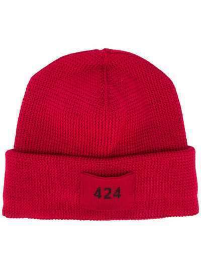 424 шапка бини с нашивкой-логотипом