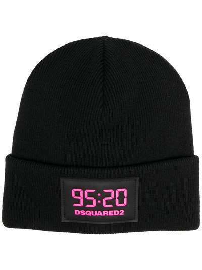 Dsquared2 шапка бини 95:20 с нашивкой-логотипом
